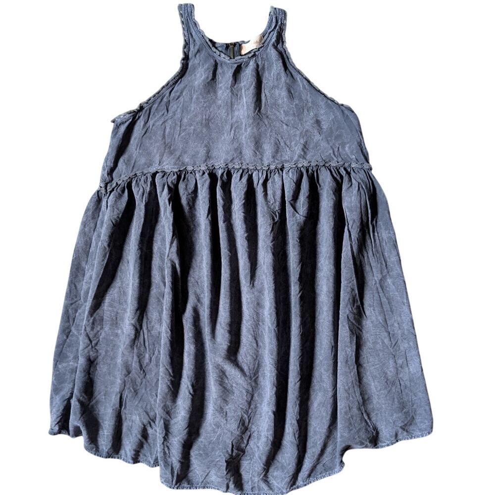 Altar'd State Blue Denim Vintage Wash Halter Top Babydoll Dress